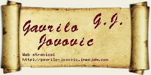 Gavrilo Jovović vizit kartica